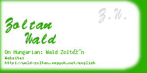 zoltan wald business card